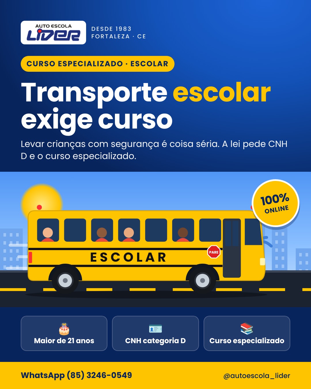 Formação Condutor Especializado em Transporte de Escolares